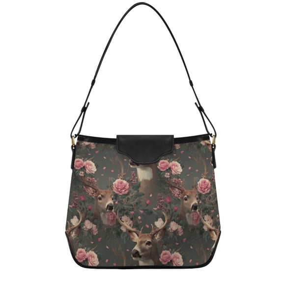 Iauyy Women's Handbag Removable Shoulder Satchel Bag-Polyester and PU leather ,Beautiful Deer