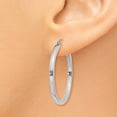 thumbnail image 3 of 14K White Gold Earring Hoop Women'S 30 mm 35 2Mm Square Tube Hoops, 3 of 4