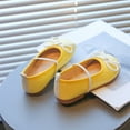 thumbnail image 5 of NOLDARES Mary Jane Little Girls Dress Shoes Toddler Baby Ballet Flats Flower Girls Wedding Party Bow Princess Kid Shoes(Yellow,8.5), 5 of 9