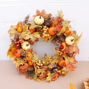 20 Inch Fall Wreaths for Front Door Decor, Rustic Fall Door Wreath with Pumpkin and Berries Outside Decor for Autumn Harvest, Halloween Decorations Thanksgiving Decor