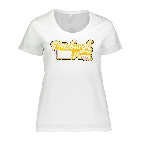 Inktastic Pittsburgh, Pennsylvania Retro Font Women's Plus Size T-Shirt