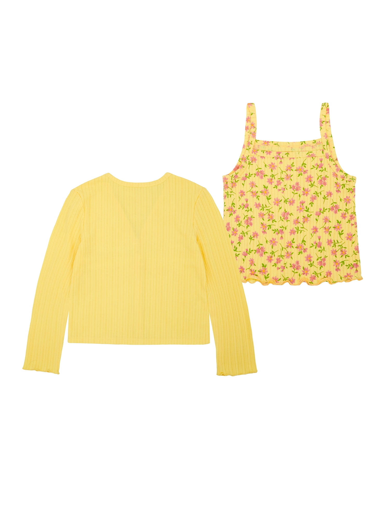 Wonder Nation Girls' Cami and Cardigan Set, Sizes 4-18 & Plus