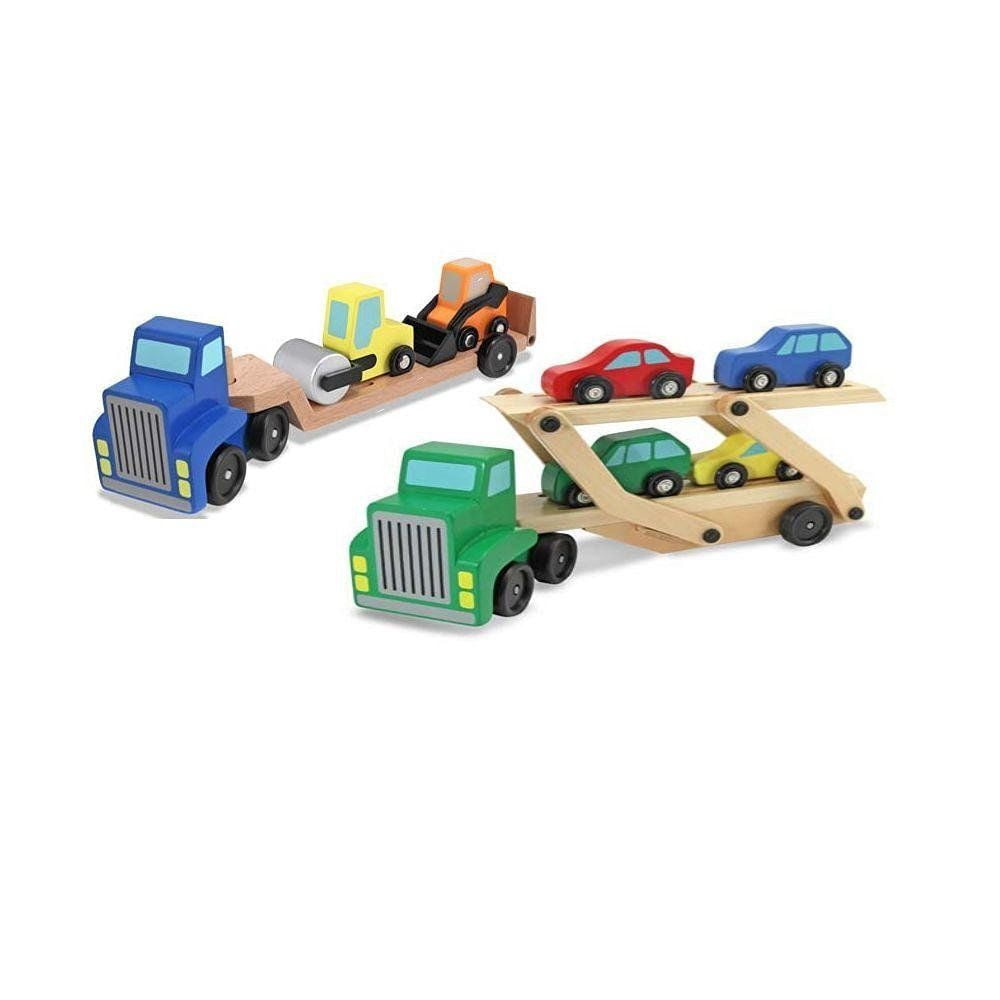 Melissa and Doug Car Carrier & Low Loader Bundle - Walmart.com