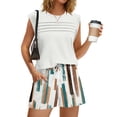 thumbnail image 2 of Two Piece Sets for Women Trendy Short Sets Beach Vacation Clothes Airport Travel Cruise Summer Outfits Multicolor S, 2 of 6