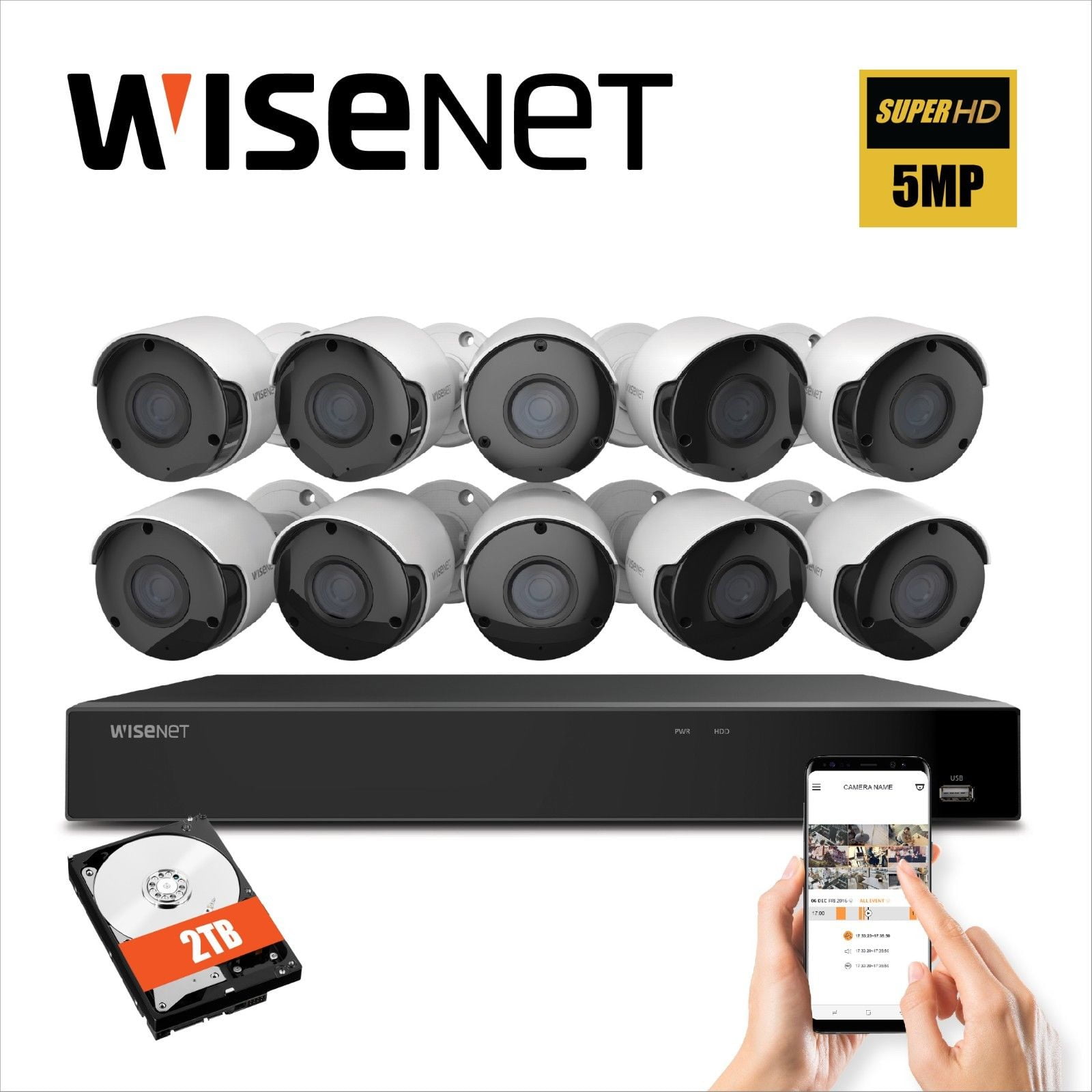 SDHC85105BF 16 Channel Super HD DVR Video Security System with