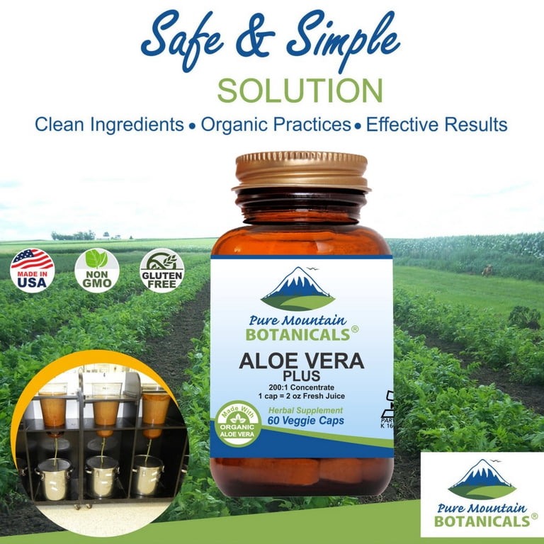 Aloe Vera Plus Capsules Extract Kosher Vegan Herbal Supplement (60 Caps) -  Walmart.com