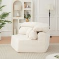 thumbnail image 4 of Leumius 53" Single Sofa,Oversized Modular Sofa Lounge Chair with Stylish Envelop Sesign Pillow,Pentagonal Sofa Boneless Couch for Living Room,Beige Corduroy, 4 of 15