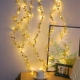 thumbnail image 6 of Battery Powered Fairy Lights,6.6ft 20 LED Gold Leaves String Lights for Bedroom,Wedding,Table Christmas Home Party Decoration (Warm Light), 6 of 9