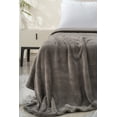 thumbnail image 5 of Mellowdy Plush Blanket - 320GSM Queen Blanket for Couch, Bed (Dark Grey, 90x90 inches), 5 of 7
