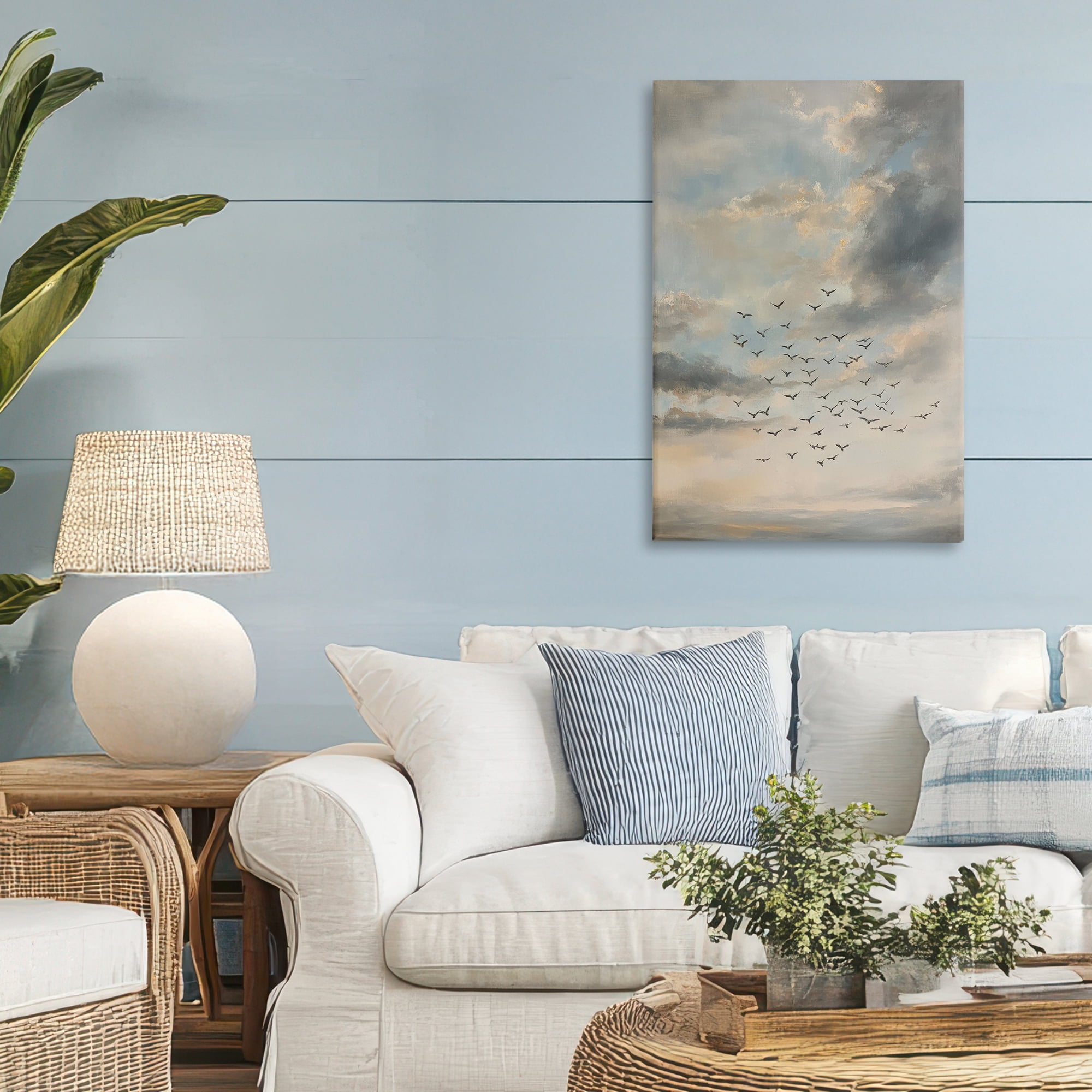Stupell Industries Birds in the Clouds at Dusk Canvas Wall Art, design by Petal Prints Design