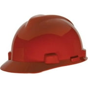 MSA V-Gard Standard Slotted Hardhat Cap w/ Fas-Trac Suspension, Red (4 Units)