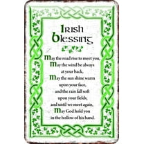 Irish Blessing Metal Tin Sign Celtic Knot Design Wall Plaque Decor 12"x8"