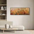 thumbnail image 2 of Fall Cosmo Flowers Panoramic Canvas Botanical Wall Decor by Art Remedy, Black Frame, 54x20, 2 of 6