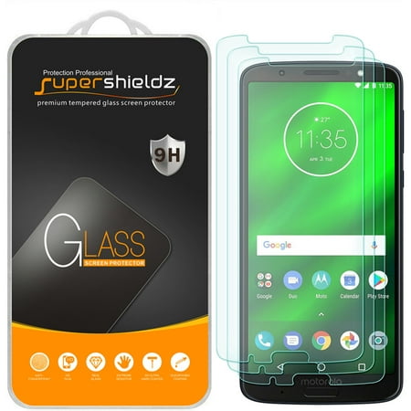 [3-Pack] Supershieldz for Motorola Moto G6 Plus Tempered Glass Screen Protector, Anti-Scratch, Anti-Fingerprint, Bubble Free