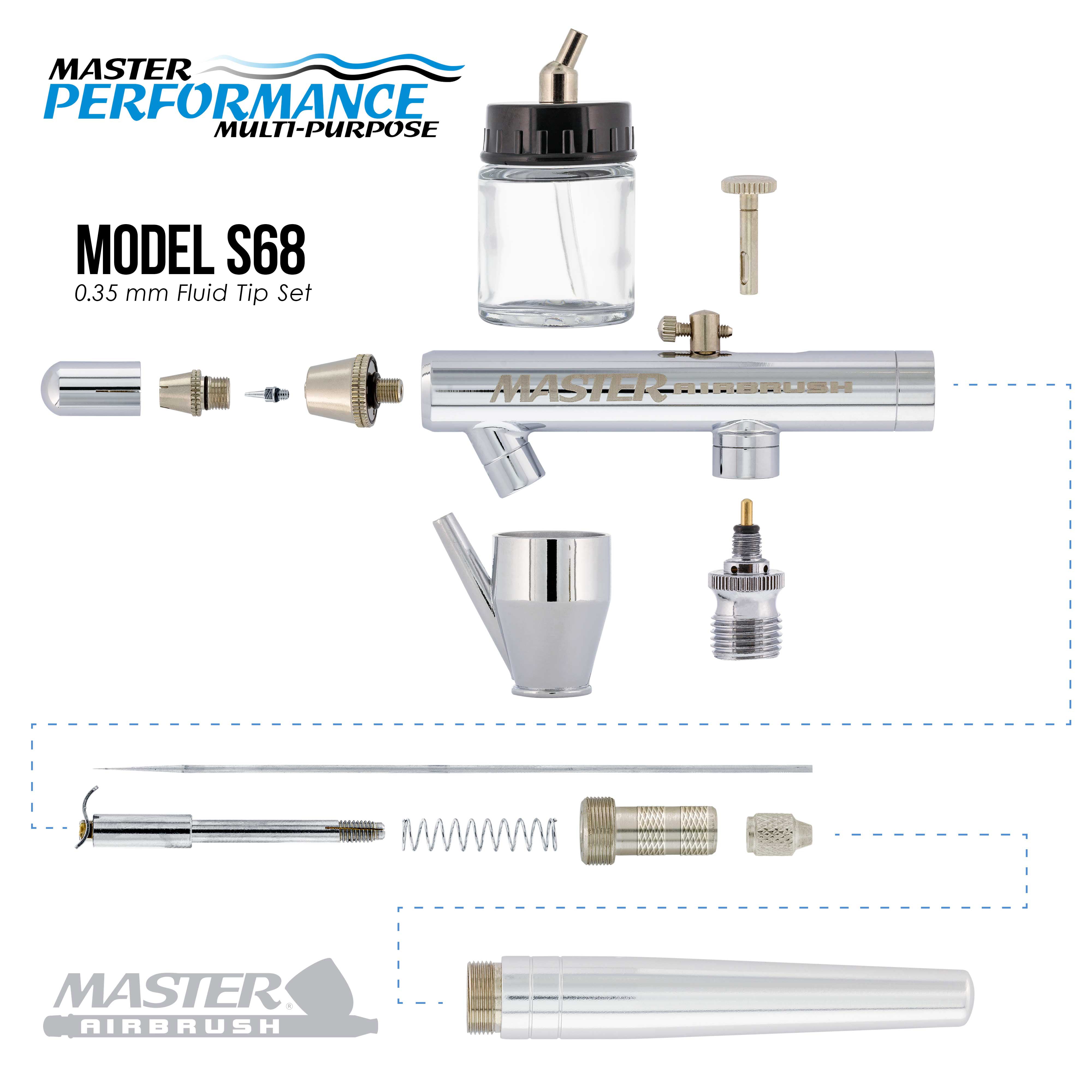 Master Airbrush Multi-Purpose Gold Airbrushing System Kit with Portable  Mini Air Compressor - Gravity Feed Dual-Action Airbrush, Hose,  How-To-Airbrush