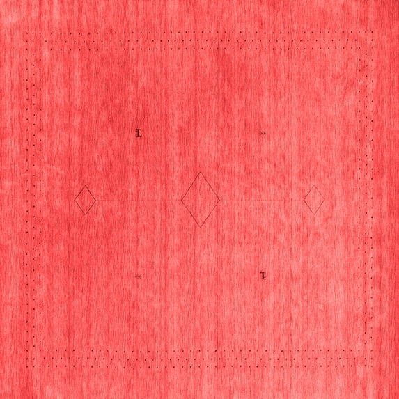 Ahgly Company Indoor Square Abstract Red Contemporary Area Rugs, 4' Square