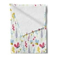 thumbnail image 2 of Bee Soft Flannel Fleece Throw Blanket, Love of Nature Summer Flowers and Flying Bees and Insects Illustration Floral Theme, Cozy Plush for Indoor and Outdoor Use, 60" x 80", Multicolor, by Ambesonne, 2 of 5
