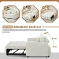 thumbnail image 6 of Lunale 55" Convertible Loveseat Sleeper, Tufted Pull Out Sofa Bed for Living Room, Beige Velvet, 6 of 9