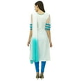 thumbnail image 5 of Atasi Women'S White And Blue Straight Salwar Kameez With Dupatta Suit Sets, 5 of 8