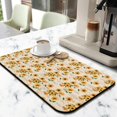 thumbnail image 2 of 2 Pack Washable Rubber Sunflower Cute Floral Dish Drying Mats for Kitchen Counter Home Large Coffee Bar Pad Accessories and Decor for Utensils Stemware (2pcs 19.5''x12''), 2 of 6