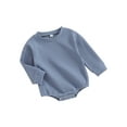thumbnail image 1 of ZAXARRA Barboteuse Automne Printemps pour Bébés Filles Garçons Manches Longues Col Rond Couleur Unie Décontractée, 1 of 9