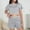 Gray, variant on Women's Casual Loungewear Set 2 Piece Short Sleeve Cropped Shirt and Ruffle Shorts Lounge Tracksuit