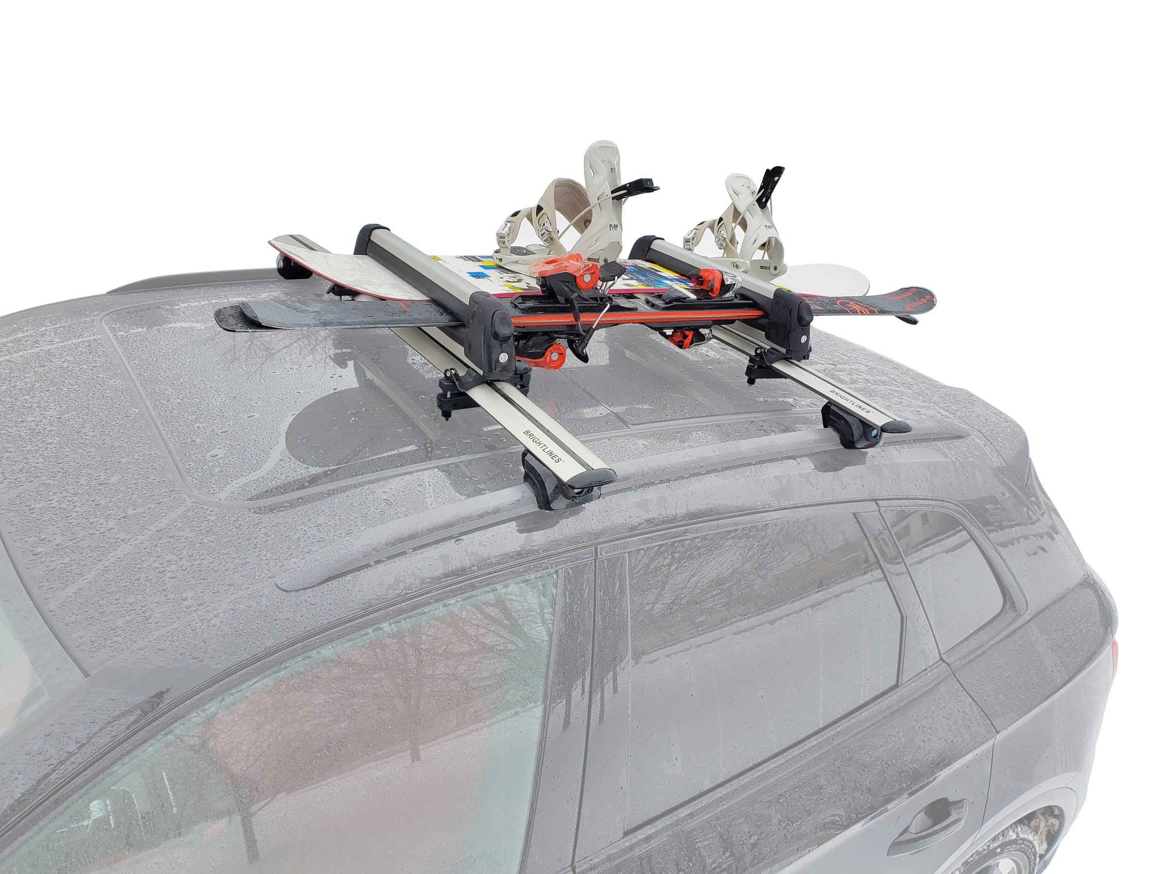 BRIGHTLINES Universal Ski Snowboard Racks Carriers 2pcs Mount on Vehicle Top Cross Bars (Up to 4 Skis or 2 Snowboards) - image 5 of 9