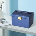 thumbnail image 3 of GUOOL Box Organizer with Mirror Drawers for Earrings Blue, 3 of 7