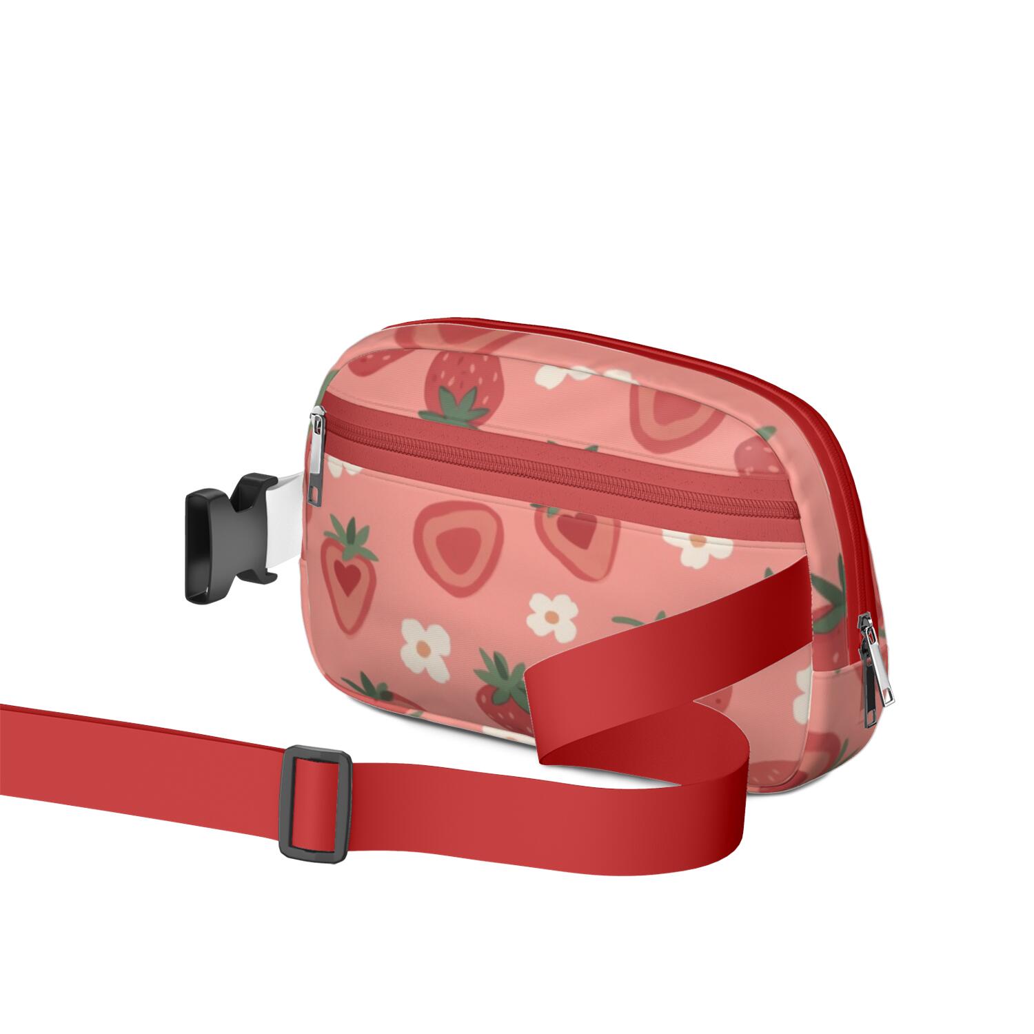 Crossbody Fanny Pack for Men&Women Waist Bag & Hip Bum Bag with Adjustable Strap for Casual Running Hiking Cycling Strawberry Sporty Waist Pack