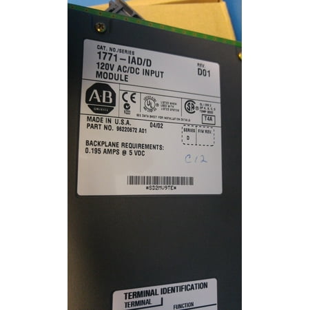 Allen Bradley Guardmaster - New Allen Bradley 1771-IAD Series D PLC5 Platform 120V AC/DC Digital Input NIB