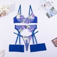 thumbnail image 6 of ZSQDM Clearance Underwear for Women, Women's Fun Underwear Set Lace Mesh V Neck Embroidery With Steel Ring Gathering Corset Underwear Blue M, 6 of 7