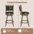 thumbnail image 3 of Gymax Swivel Bar Stools w/ Solid Rubber Wood Frame Set of 2 for Kitchen Island, 3 of 8