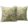 thumbnail image 2 of Vintage Floral Bird Pillow Covers 16x16 Inch Set of 2 Sage Green Orange Flowers Leaves Decorative Throw Pillows For Couch Chinoiserie Square Pillow Cases Home Decor For Sofa Bed Porch Room Outdoor, 2 of 6