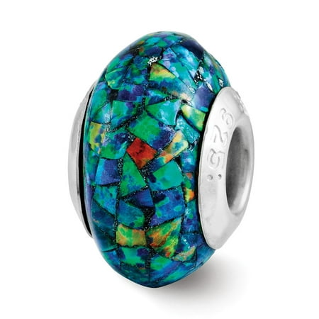 Mia Diamonds 925 Sterling Silver Reflections Synthetic Opal Mosaic