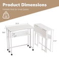 thumbnail image 5 of Ktaxon Wood Folding Computer Desk Office Laptop PC Work Table Home Drawer & Keyboard Tray, White, 5 of 6