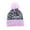 Purple, variant on Women's Sequin Hat Warm Knitted Winter Cap with Detachable Pom M PK2