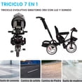 thumbnail image 4 of Triciclo Evolutivo Para Niños Tipo Carriola Asiento 360° 7 En 1 Luz Y Sonido Gris, 4 of 5