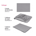 thumbnail image 4 of Juego De Sábanas Individual Microfibra Ultra Suave Premium Gris Rayas, 4 of 5