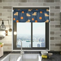 Yayeee Kitchen Valance Rod Pocket 54" x 18" Living Room Window Curtain, Blue Capybaras