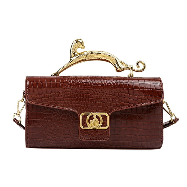 Qarigey Bolso de moda de los regalos para las mujeres hecho con los bolsos de la PU y del poliéster para la bolsa para cadáveres cruz de las Mochilas café