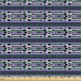 thumbnail image 2 of Ambesonne Ethnic Fabric by the Yard Upholstery, Minimalist Arrows Stripes, 10 Yards, Blue Violet and Charcoal Grey, 2 of 5