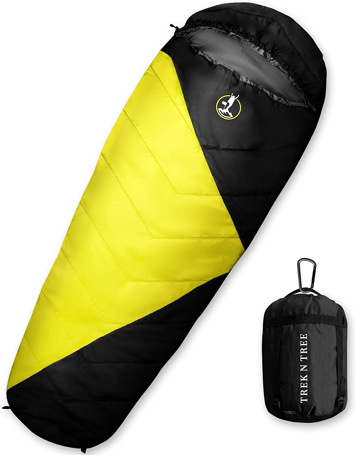 2 Season Mummy Sleeping Bag Single Adult Camping Hiking Suit Case Waterproof 
