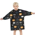 thumbnail image 3 of Halloween Black Colorful Ghosts and Pumpkins Blanket Hoodies for Kids 6-13YR Oversize Wearable Blanket Hoodies for Boys Girls Teens, 3 of 7
