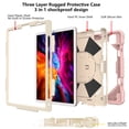 thumbnail image 6 of SOATUTO for iPad Air 6th 5th Gen Case 2022/2024 iPad Air 4th Generation Case 2020 10.9" iPad Pro 11 inch 3rd 2nd 1st Case Built in Pencil Holder Swivel Stand with Tempered Glass  - Pink+White/1 Pcs, 6 of 7