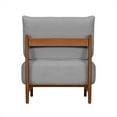 thumbnail image 6 of LUMAMIN Solid Wood Accent Chair, Upholstered Teddy Fleece Fabric Armless Reading Chairs for Living Room, Bedroom, Reading Corner, Modern Simple Design,Gray, 6 of 7