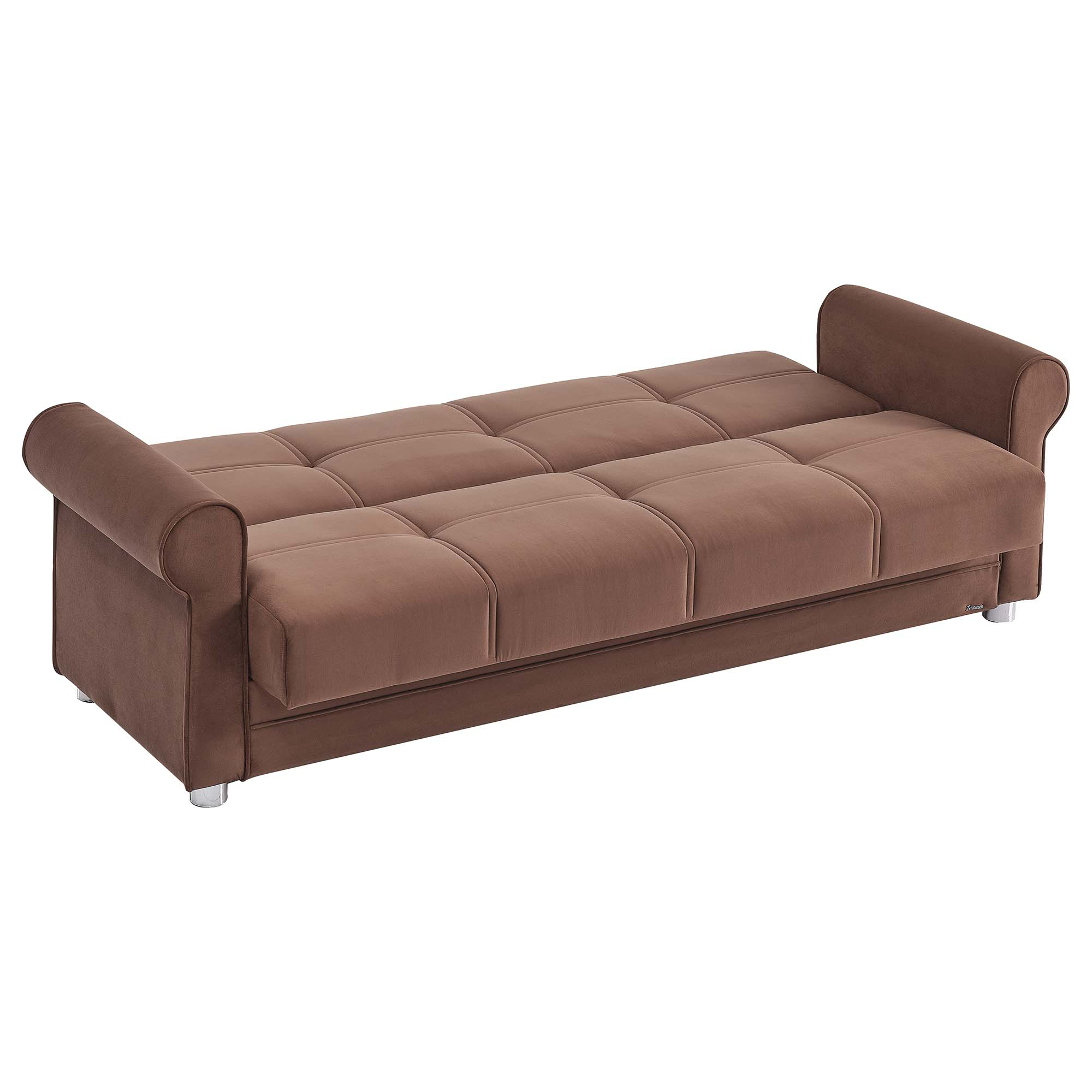 Ottomanson Convertible Sleeper Sofa Bed with Hidden Storage, Firm Comfort Couch, Brown