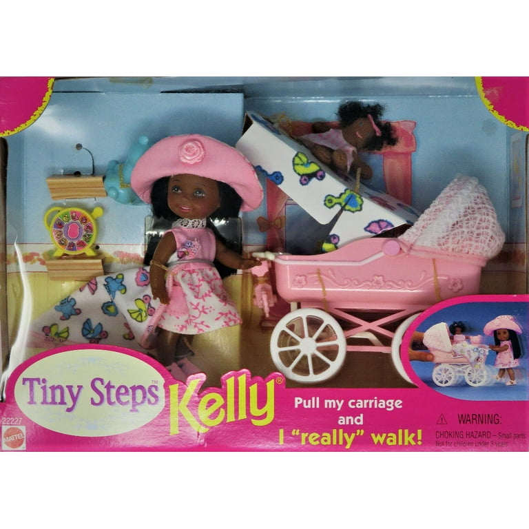 レア！NY購入 バービー&ケリー ジェット barbie アフリカンアメリカン Barbie Tiny Steps African American Kelly with Carriage 1998 Mattel