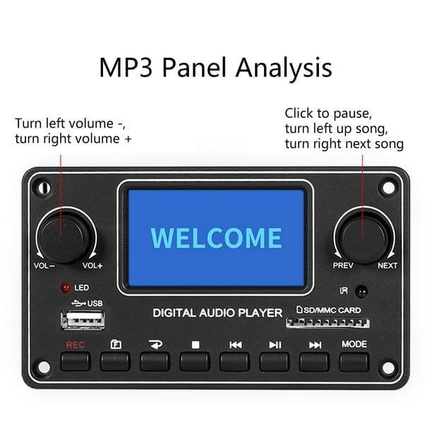 YEUHTLL 9-12V MP3 Player Decoder Board Module Wireless Amplifier TF Radio USB Audio Speaker Kit - Walmart.com