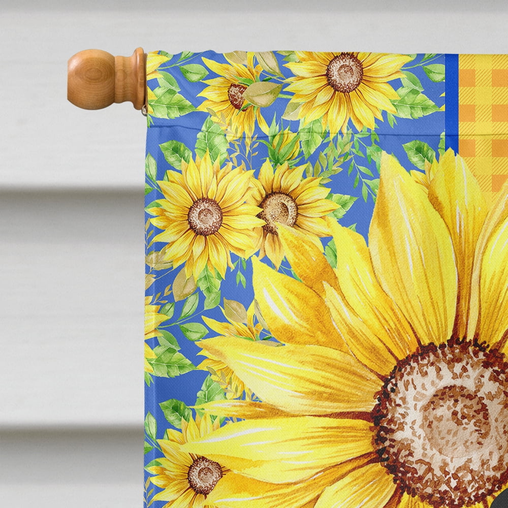 Summer Sunflowers Bernese Mountain Dog Flag Canvas House Size