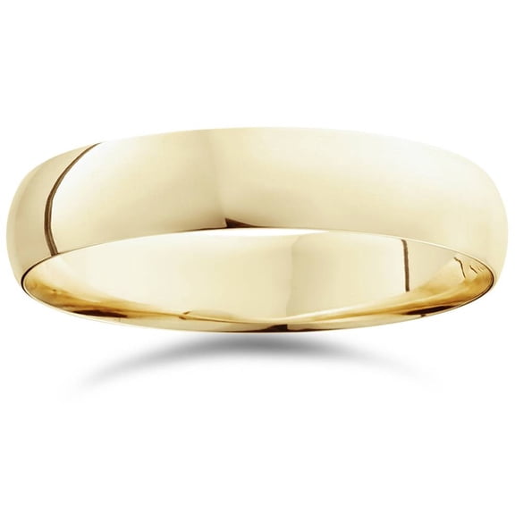 Pompeii 5mm Dome High Polished Wedding Plain Band 10K Yellow Gold Ring (,)